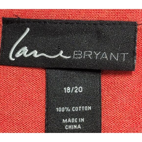 Lane Bryant Orange Button Up Cardigan Sweater 18 20 Lightweight Soft Pockets - Picture 4 of 4